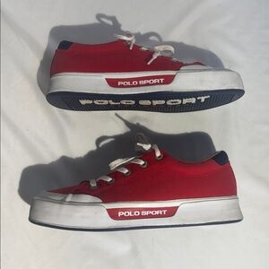 Polo by Ralph Lauren Red and White Sneakers